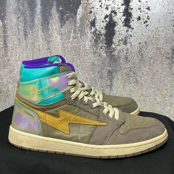 Rare Air Kiy Reves Sport 85 Taupe Blue Iridescent Grey Sneakers Size 12 - Picture 6 of 10